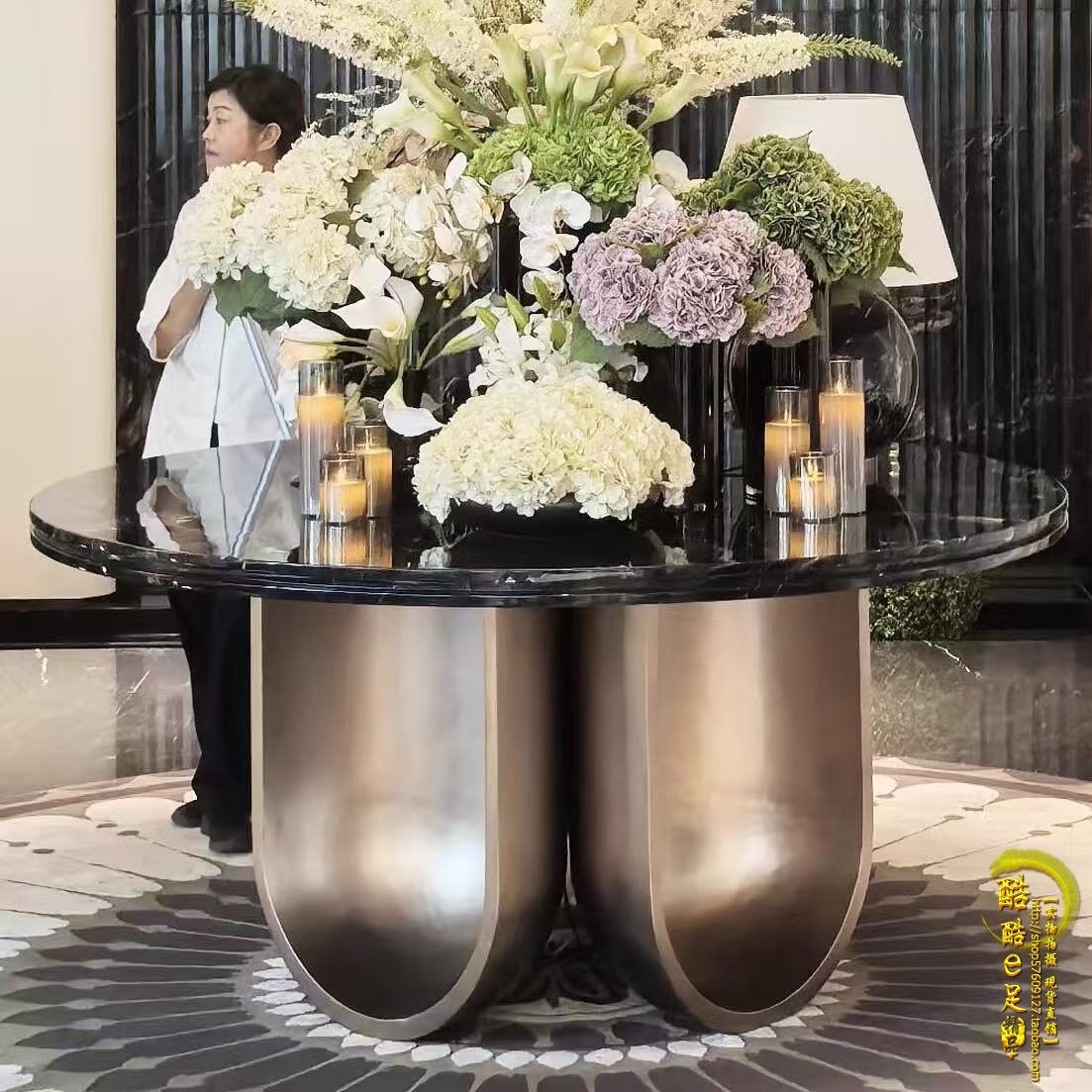酒店艺术大圆桌大堂风水台展示桌入户花台桌装饰摆台玄关端景台,淘宝优惠券,粉丝福利购,淘宝优惠卷
