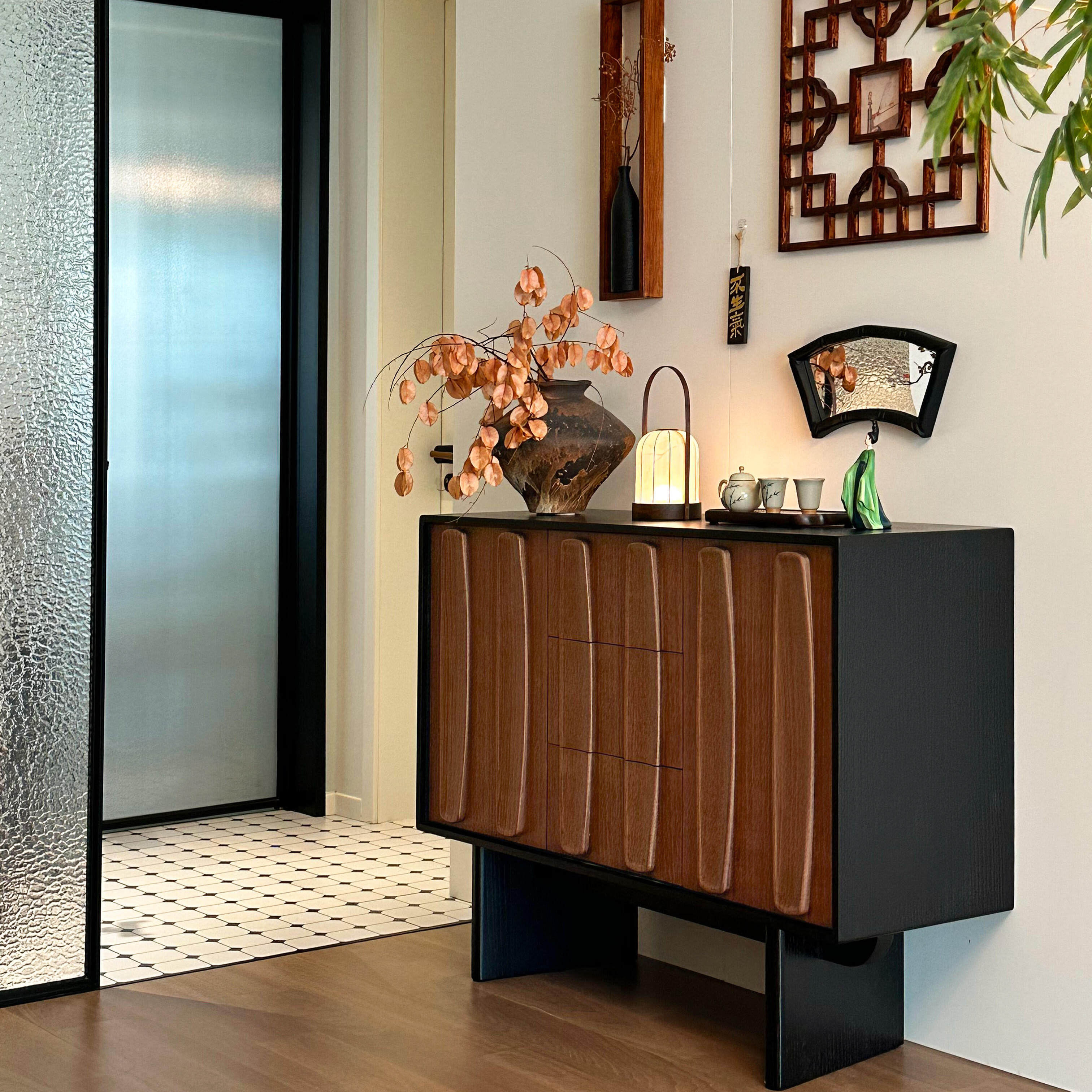 复古玄关鞋柜一体美式客厅木鞋柜家用进门玄关柜过道柜储物柜边柜,淘宝优惠券,粉丝福利购,淘宝优惠卷