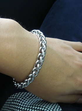 AH7钛钢复古潮人龙骨手链男士帅气时尚潮流手环配饰品不掉色ins