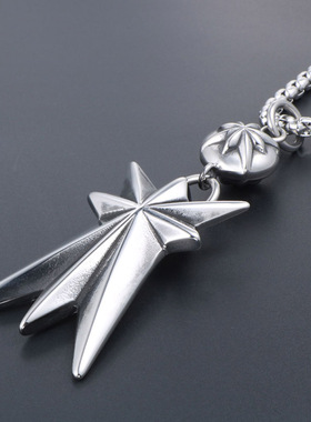 AH7钛钢复古大米花十字架吊坠帅气男女项链个性配饰挂件不掉色ins