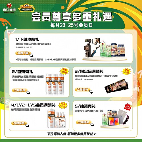 【汪苏泷推荐】珠江啤酒雪堡精酿造小麦白啤酒500mL*12罐整箱官方 - 图0
