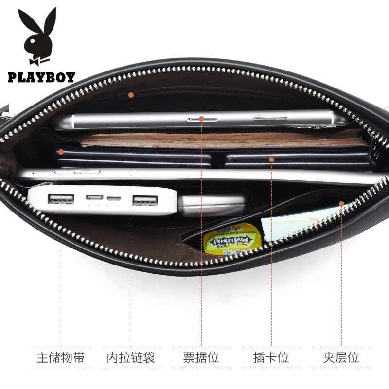 花花公子休闲手包新款潮流手提男包 花花公子悦诚男士包袋