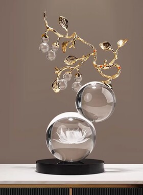 捷克招财水晶葫芦摆件轻奢高档客