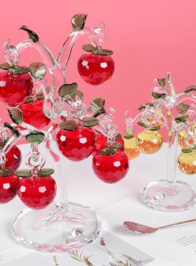 捷克水晶苹果树摆件平安树客厅创