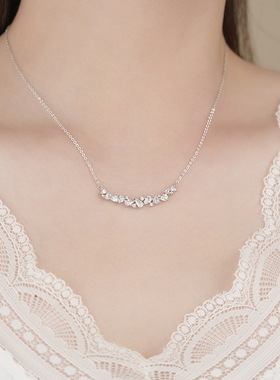 轻奢风足银s999锆石项链 不规则个性款 约会拍照显气质温柔锁骨链