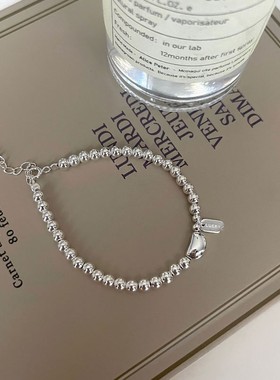 S925纯银复古豆豆光珠手链女 新款红豆气质小众手饰品送闺蜜