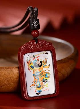 天然朱砂唐卡钟馗吊坠男女