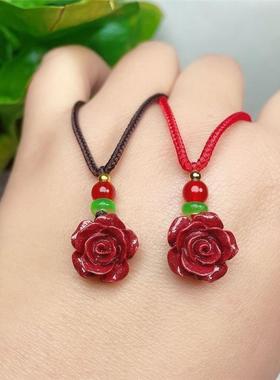 假一罚十原矿朱砂玫瑰花吊