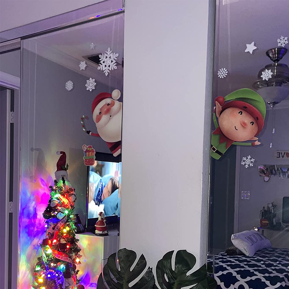 2 Sheet Christmas Snowflake Window Clings Stickers for Glass - 图1