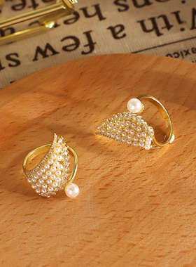 轻奢开口可调节珍珠戒指景甜同款