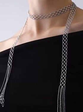 蕾丝网纱流苏项链一款多戴配饰