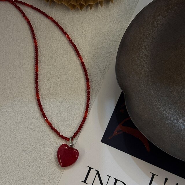 High-end Ankara Ruby Love Pendant Necklace