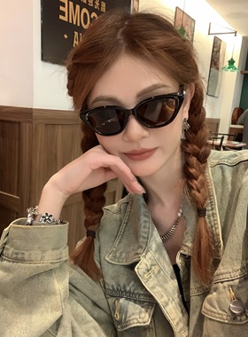 CDLM陈大刘芒 显白果冻绿！猫眼墨镜女辣妹凹造型眼镜街拍太阳镜