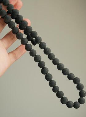 天然波罗的海琥珀 黑色磨砂质感10mm60cm 项链中长链毛衣链