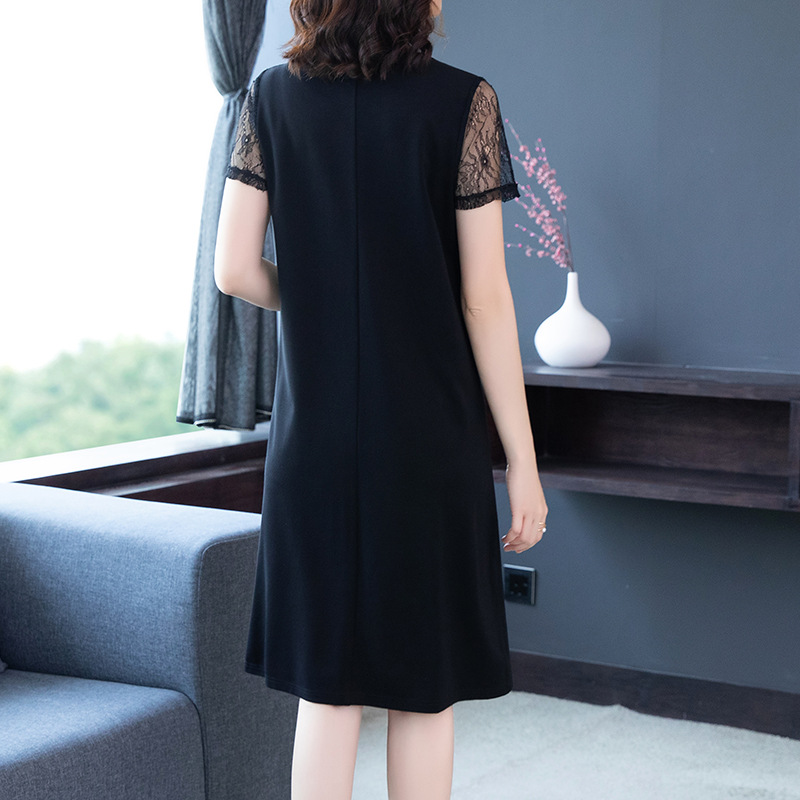大码夏季连衣裙2025新款微胖女装短袖胖mm遮肚子显瘦减龄直筒裙子