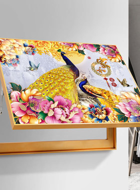 富贵孔雀电表箱遮挡装饰画