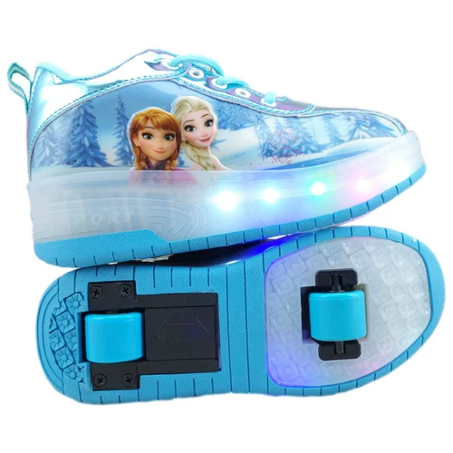 Новые два -с двойными лампами -мультипликационными лампами сбежавшая обувь детская и подлинная автоматическая мужская и женская обувь для шкива взорвалась обувь