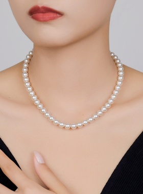 施家极细小米粒珍珠项链