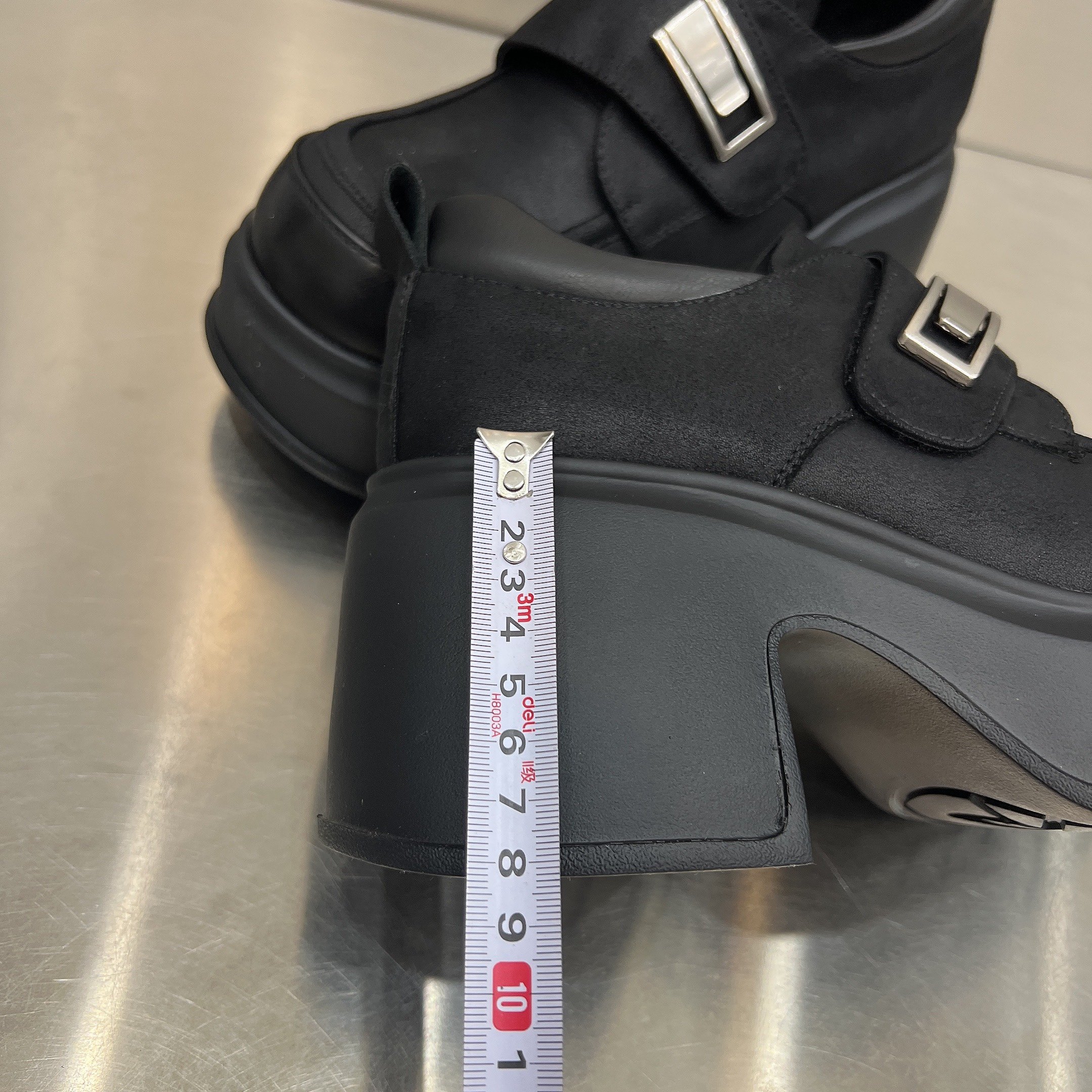 欧货真皮超轻厚底粗跟乐福鞋女2026新款魔术贴8cm小个子低帮单鞋,淘宝优惠券,粉丝福利购,淘宝优惠卷