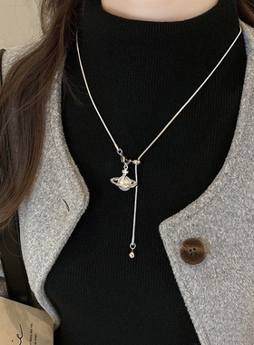 2024新款珍珠土星吊坠项链