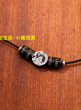 私人来图订制首饰黑不锈钢不褪色