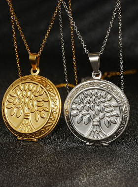 圆形空心吊坠盒子能放宠物小相片