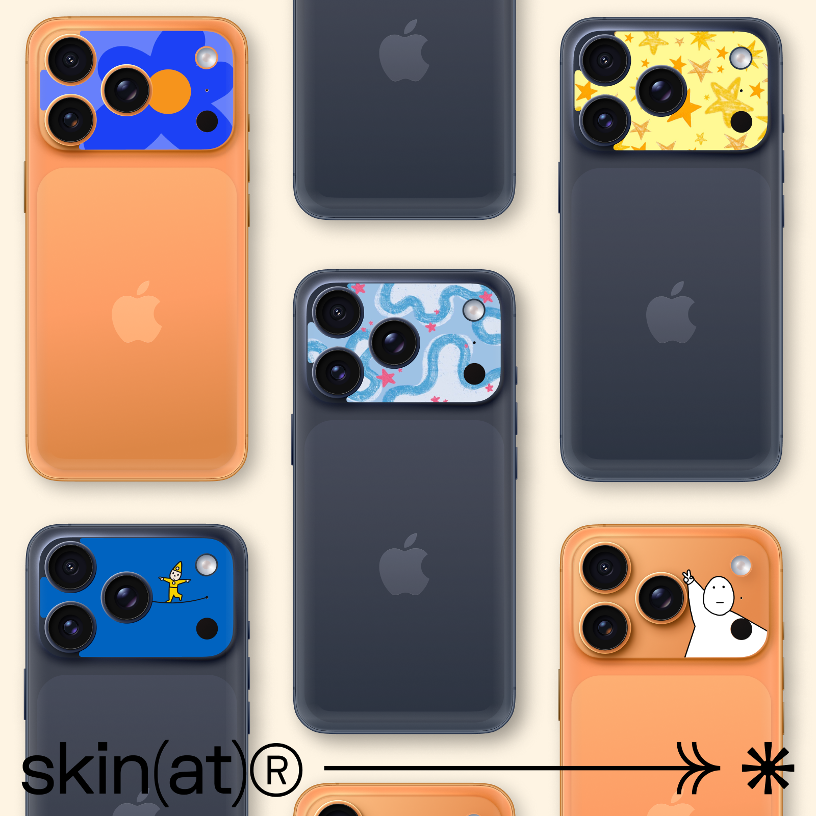 SkinaAT 苹果17 Pro Max摄像头贴 适用于iPhone 17 Pro镜头贴纸 后置镜头膜防刮保护膜 几何形态镜头贴 - 图1