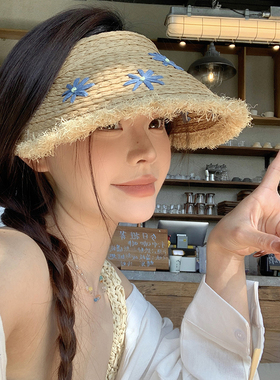 2025新款雏菊草编织子女草帽
