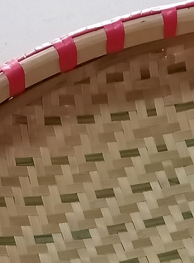 手工竹编竹匾簸箕环保深款茶叶篮