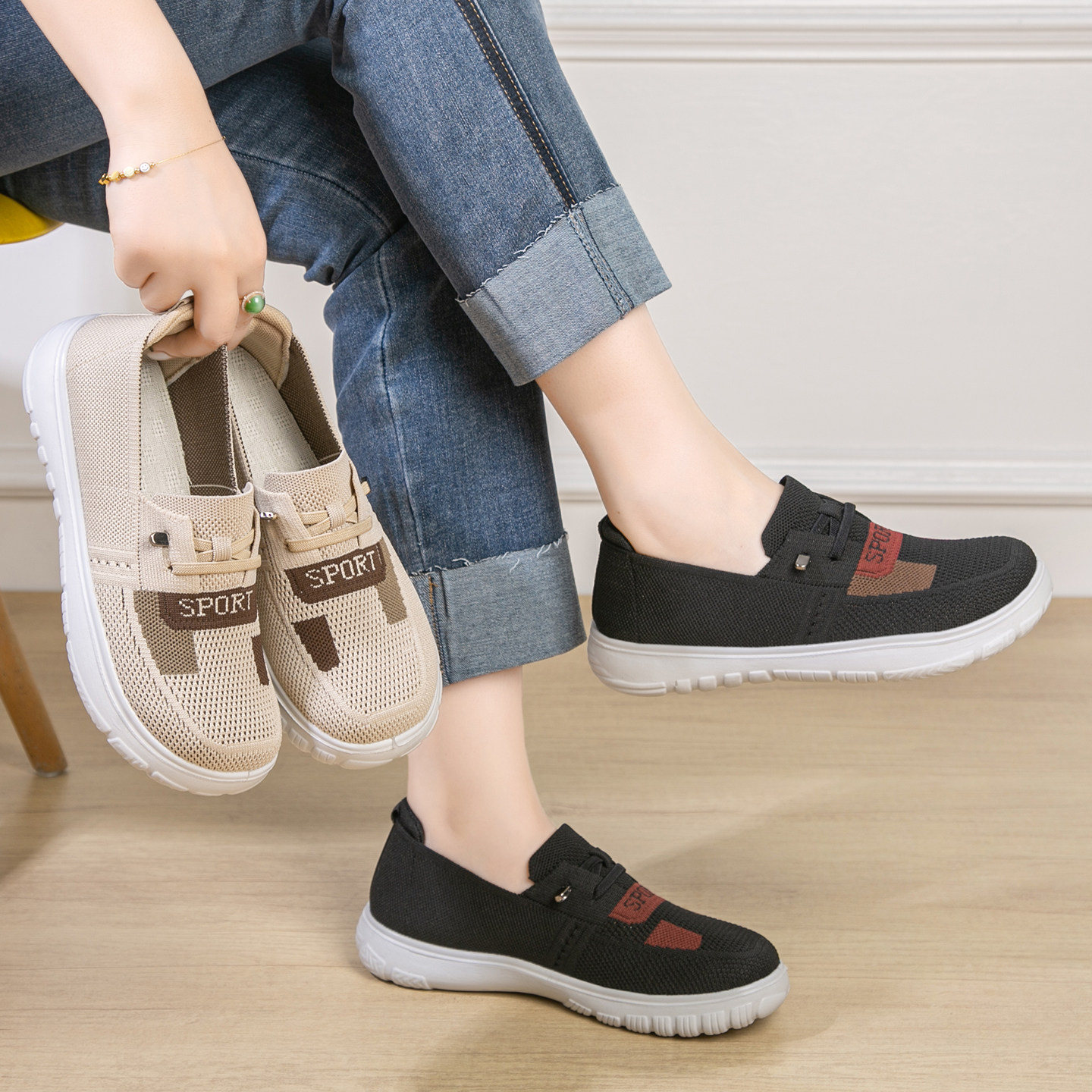 女士深口单鞋女款正牌老北京布鞋女鞋官方旗舰店正品平底乐福鞋子,淘宝优惠券,粉丝福利购,淘宝优惠卷