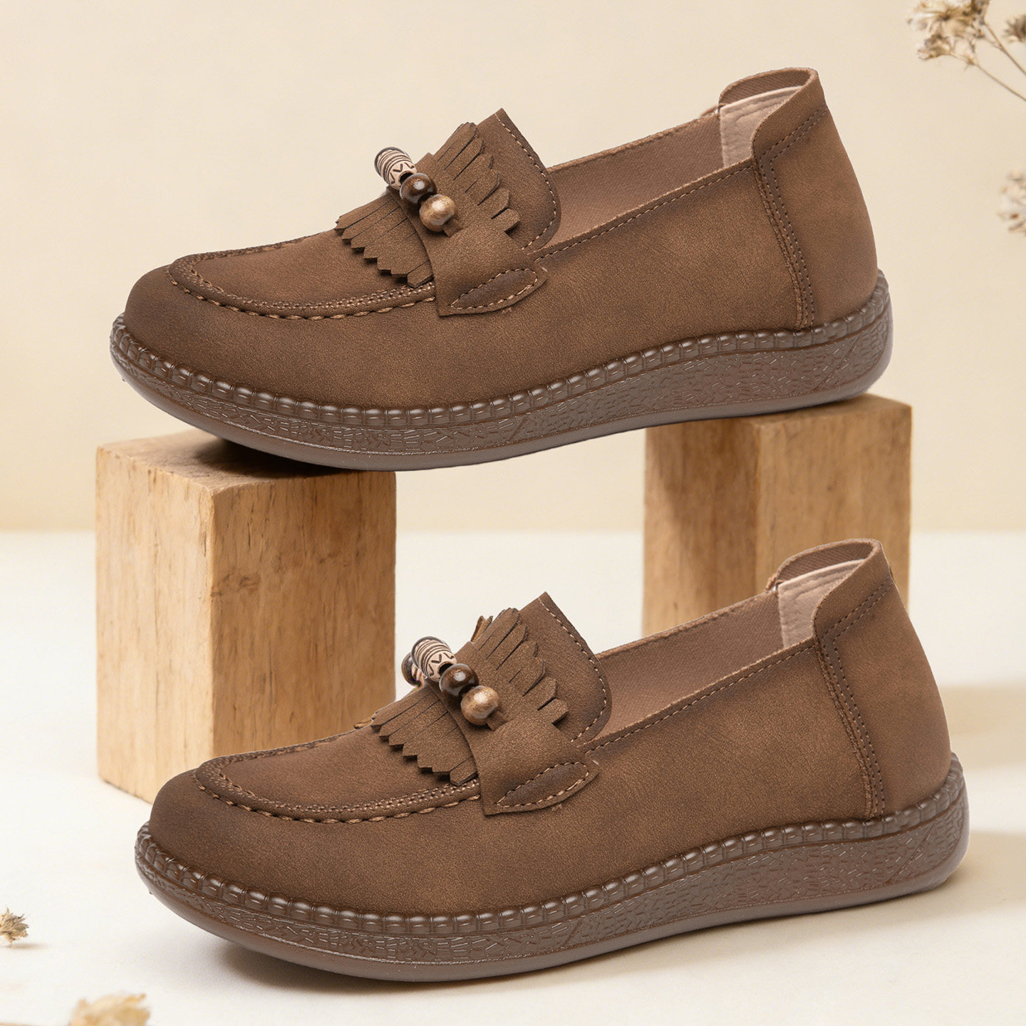 老北京布鞋女单鞋乐福豆豆鞋2026春季新款鞋复古休闲一脚蹬妈妈鞋,淘宝优惠券,粉丝福利购,淘宝优惠卷