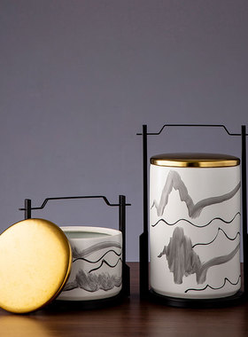 麦穗陶瓷家居客厅插花电视柜摆件