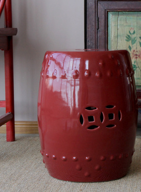 景德镇陶瓷鼓凳坐墩中式风摆件