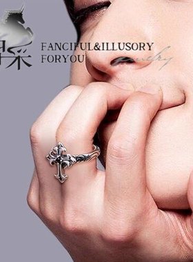 复古十字架戒指女轻奢高级感