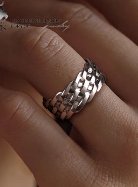 925纯银情侣戒指复古配饰