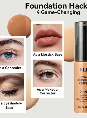 Liquid foundation conceals blemishes and covers dark circles