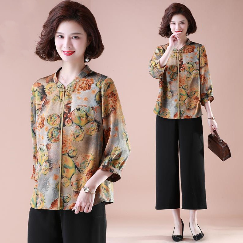 妈妈春夏装民族风高贵50岁60装衬衫 追梦公主服饰中老年女装