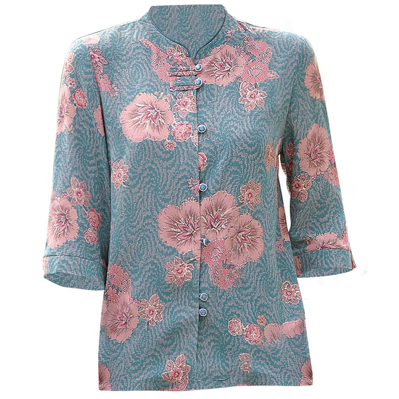 妈妈夏装民族风复古60岁夏季衬衫 追梦公主服饰中老年女装