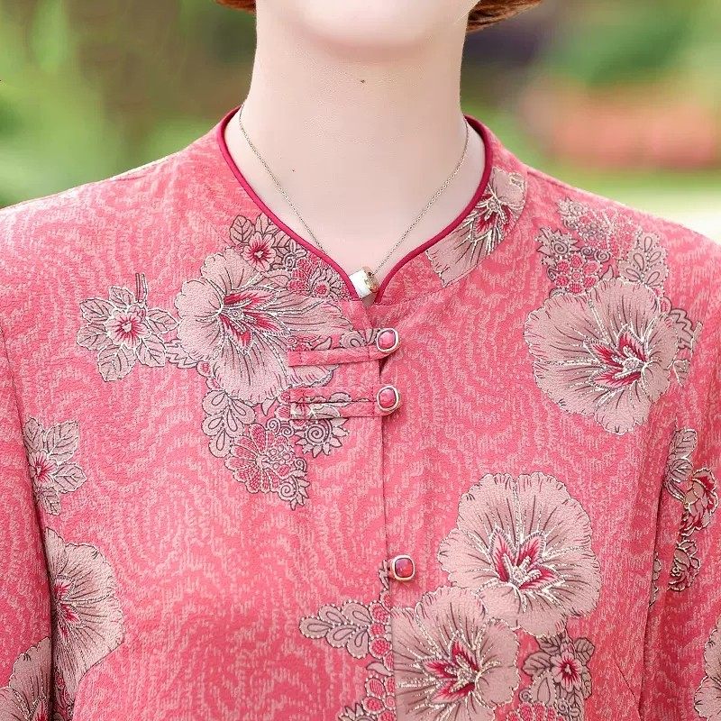 妈妈夏装民族风复古60岁夏季衬衫 追梦公主服饰中老年女装