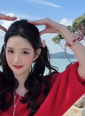 王玉雯同款原创多元素手工编织手串女多功能包挂手链红色手绳配饰