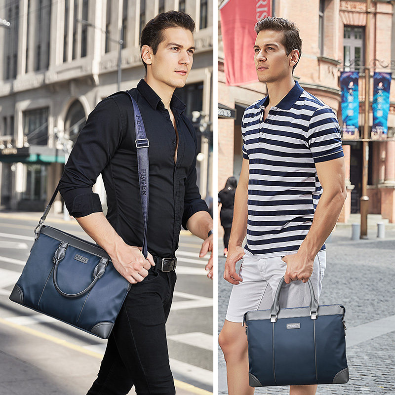 斐格男帆布商务单肩休闲斜挎包 feger千恒男士包袋