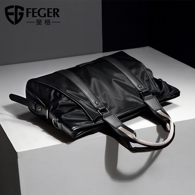 男士公文包男款牛津布单肩斜挎包 feger千恒男士包袋