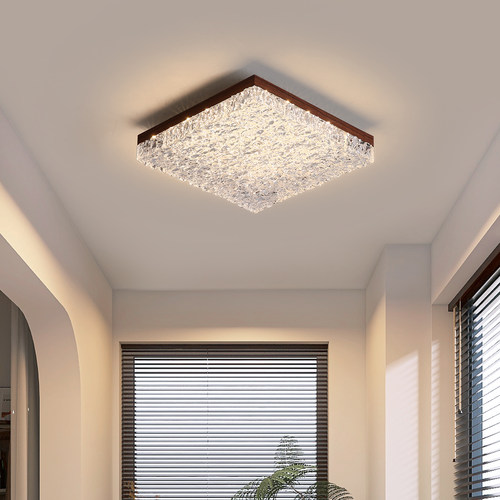 轻奢冰裂纹客厅吸顶灯2025新款意式高级感卧室家用护眼全屋灯具 - 图1