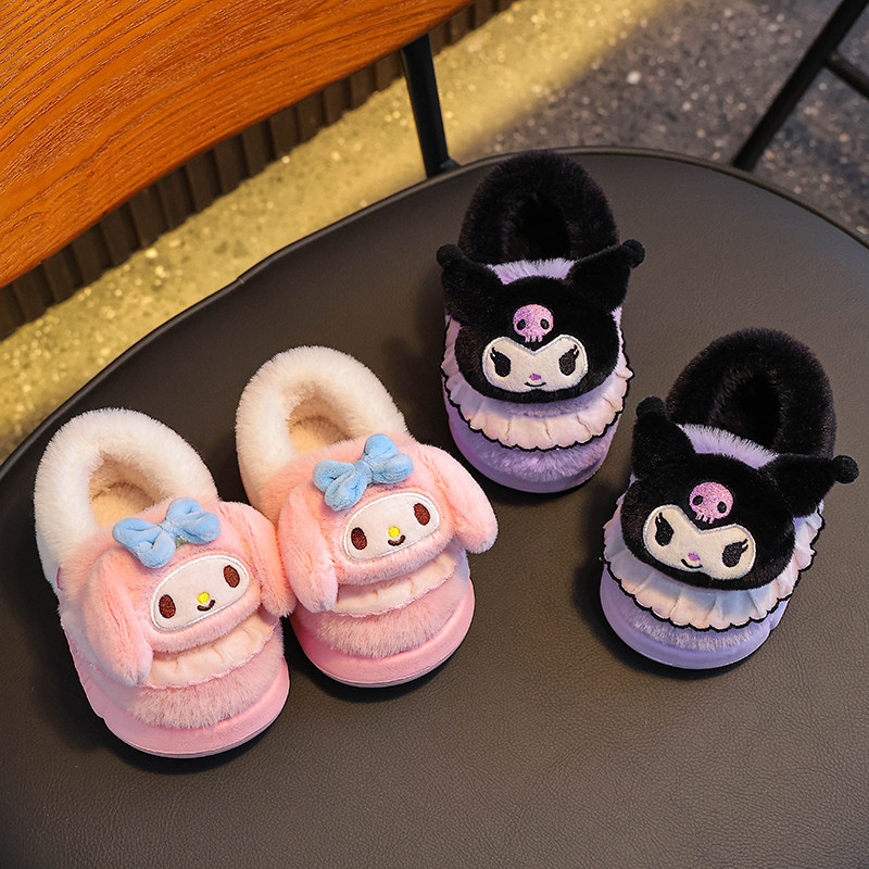 儿童棉鞋秋冬幼儿园女童可爱美乐蒂女孩保暖室内外毛毛包跟棉拖鞋,淘宝优惠券,粉丝福利购,淘宝优惠卷