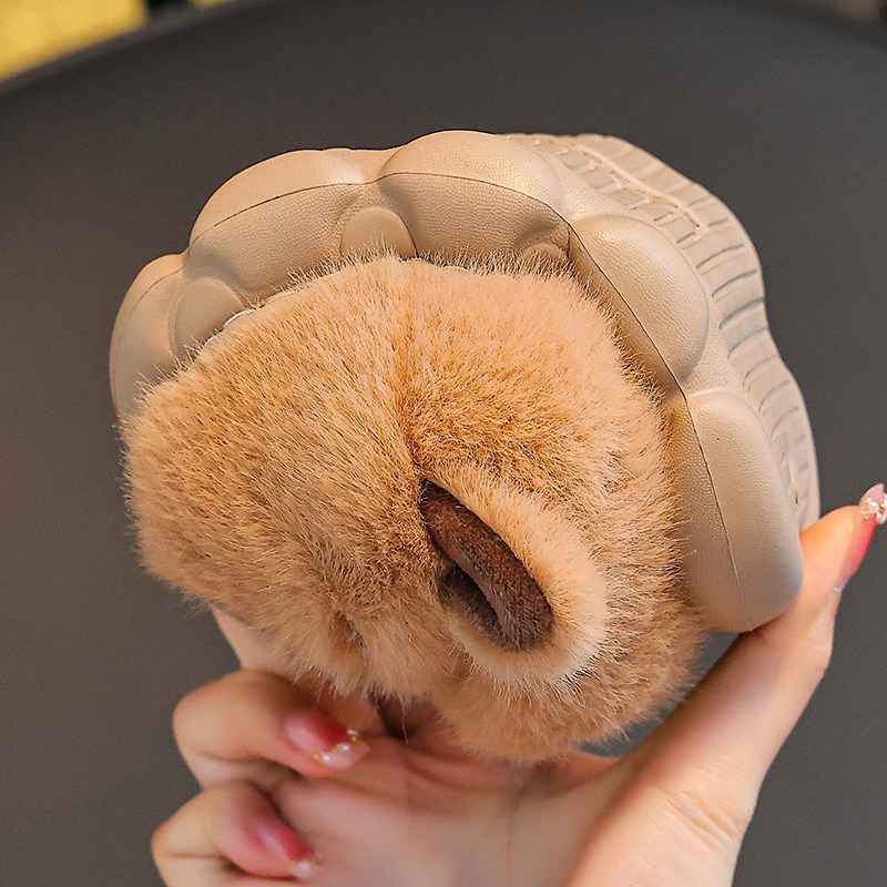 儿童卡皮巴拉棉拖鞋秋冬季男童女孩居家毛茸茸保暖中大童毛绒棉鞋,淘宝优惠券,粉丝福利购,淘宝优惠卷