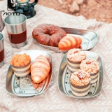 Дорожное снаряжение для кемпинга, портативная посуда, комплект, складная обеденная тарелка, кухонная утварь, европейский стиль