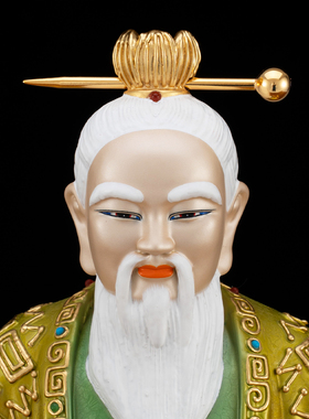 太白金星纯铜彩绘神像家用供奉