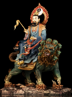 台湾纯铜珐琅彩太乙真人神像家用
