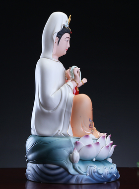 圆通佛具陶瓷送子观音菩萨佛像