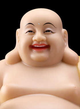 汉白玉石雕刻佛像福相笑佛摆件